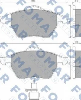 Колодки гальмівні дискові для Seat, Volkswagen FOMAR FO 495781 фото товару