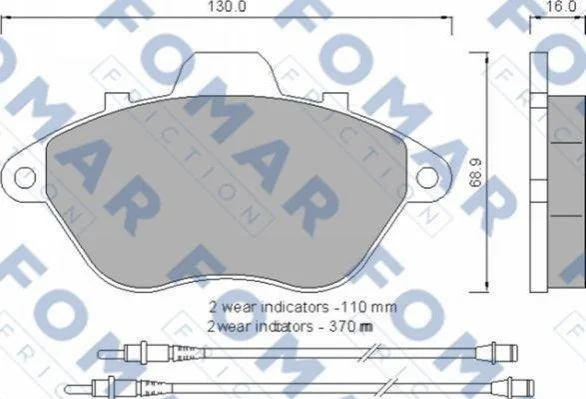 <strong>Колодки гальмівні дискові FOMAR FO 554581 (фото 1)</strong>
