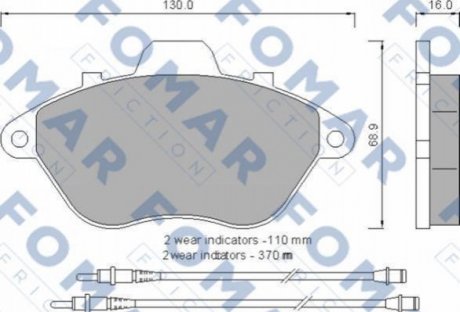 Колодки тормозные дисковые FOMAR FO 554581 (фото 1)