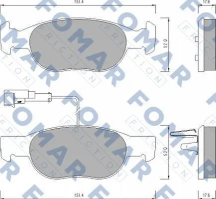 <strong>Колодки гальмівні дискові FOMAR FO 624381 (фото 1)</strong>