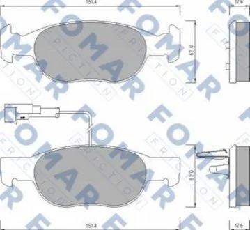 Колодки гальмівні дискові для Fiat, Lancia, Alfa Romeo FOMAR FO 624381 фото товару