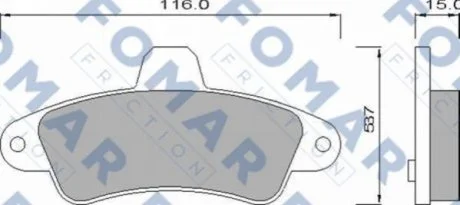 Колодки гальмівні дискові для Ford FOMAR FO 625081 фото товару