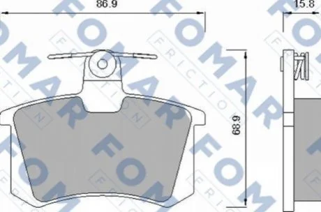 Колодки гальмівні дискові для FOMAR FO 625481 фото товару