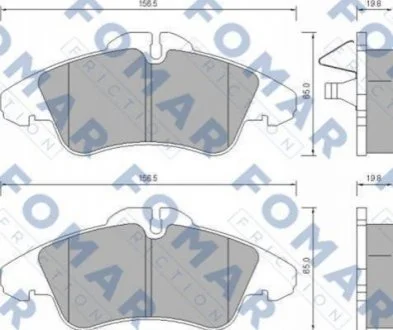 Колодки гальмівні дискові для FOMAR FO 627281 фото товару