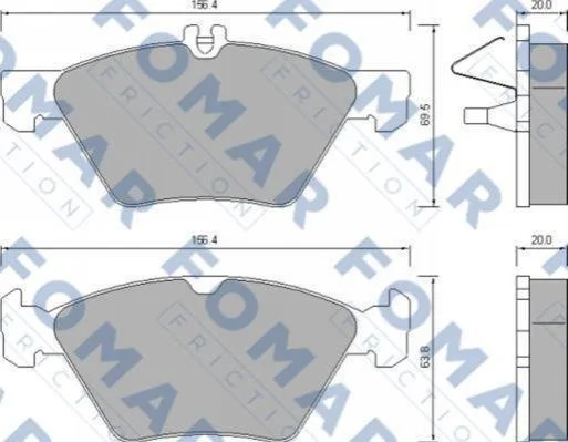 <strong>Колодки гальмівні дискові FOMAR FO 639081 (фото 1)</strong>