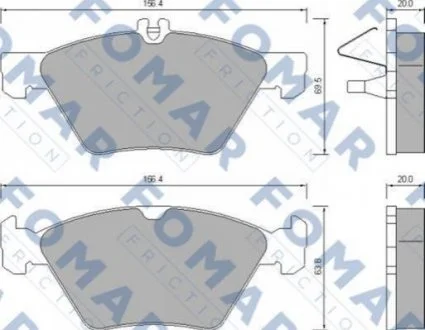 Колодки гальмівні дискові для FOMAR FO 639081 фото товару