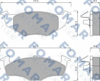 Колодки гальмівні дискові для Seat, Volkswagen FOMAR FO 643281 фото товару