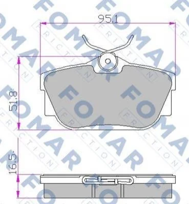 <strong>Колодки гальмівні дискові FOMAR FO 646881 (фото 1)</strong>