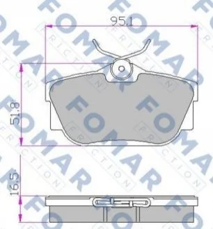 Колодки гальмівні дискові для FOMAR FO 646881 фото товару