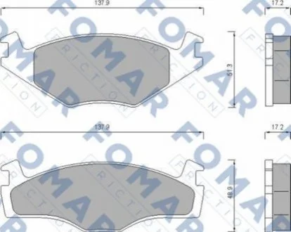Колодки гальмівні дискові для Skoda, Volkswagen, Seat FOMAR FO 647481 фото товару