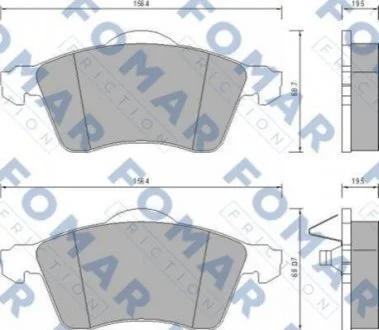Колодки гальмівні дискові для Volkswagen FOMAR FO 647781 фото товару
