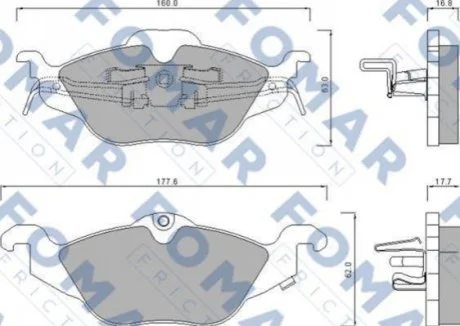 Колодки гальмівні дискові для Opel, Vauxhall FOMAR FO 666281 фото товару