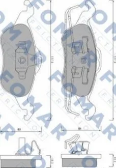 Колодки гальмівні дискові для Ford FOMAR FO 668881 фото товару