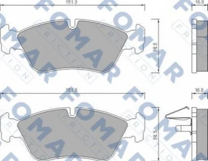 Колодки гальмівні дискові для FOMAR FO 672581 фото товару