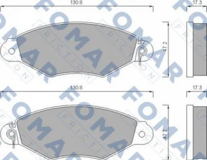 Колодки гальмівні дискові для FOMAR FO 673281 фото товару