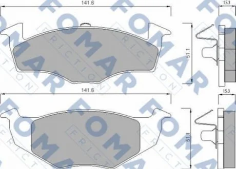 Колодки гальмівні дискові для Volkswagen, Seat FOMAR FO 682581 фото товару