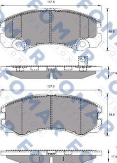 Колодки гальмівні дискові (комплект 4 шт) FOMAR FO 684381 фото товару