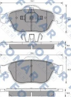 Колодки гальмівні дискові для FOMAR FO 686281 фото товару