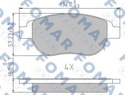 Колодки гальмівні дискові для FOMAR FO 687381 фото товару