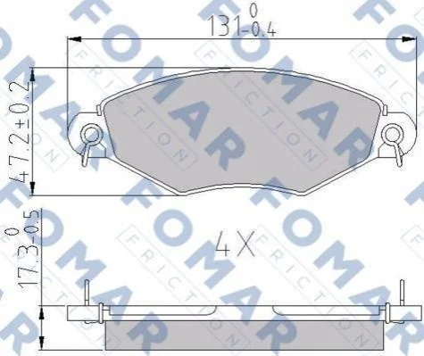<strong>Колодки гальмівні дискові FOMAR FO 688181 (фото 1)</strong>