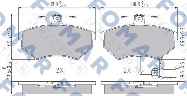 <strong>Колодки гальмівні дискові FOMAR FO 689281 (фото 1)</strong>