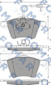 Колодки гальмівні дискові (комплект 4 шт) FOMAR FO 691281 фото товара