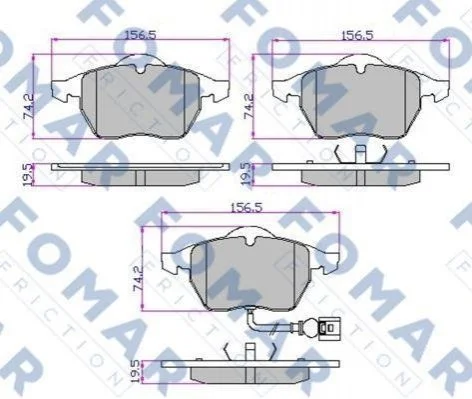 <strong>Колодки гальмівні дискові FOMAR FO 692581 (фото 1)</strong>