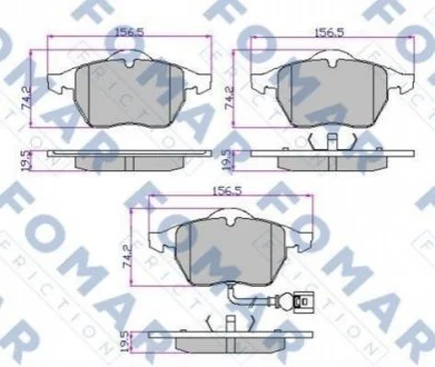 Колодки гальмівні дискові для FOMAR FO 692581 фото товару