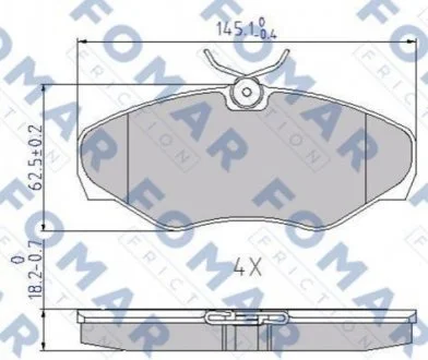 Колодки гальмівні дискові для FOMAR FO 692681 фото товару