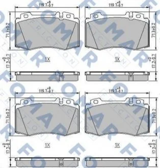 Колодки гальмівні дискові для FOMAR FO 694181 фото товару