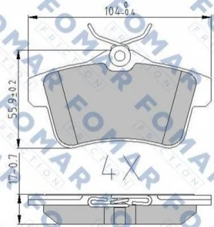 Колодки гальмівні дискові для DS, Peugeot, Citroen FOMAR FO 896581 фото товару