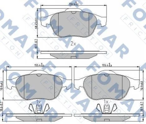 <strong>Колодки гальмівні дискові FOMAR FO 897081 (фото 1)</strong>