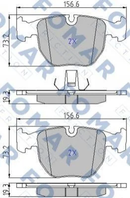 <strong>Колодки гальмівні дискові FOMAR FO 900081 (фото 1)</strong>