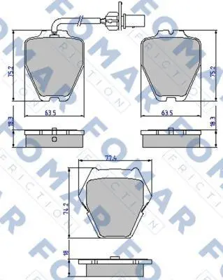 <strong>Колодки гальмівні дискові (комплект 4 шт) FOMAR FO 903581 (фото 1)</strong>