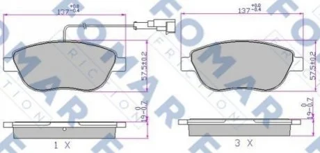 Колодки гальмівні дискові для FOMAR FO 907681 фото товару