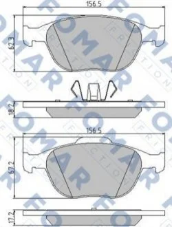 Колодки гальмівні дискові для FOMAR FO 907781 фото товару