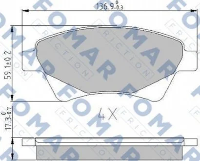 Колодки гальмівні дискові для FOMAR FO 908281 фото товару