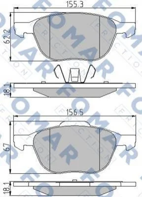 <strong>Колодки гальмівні дискові FOMAR FO 914581 (фото 1)</strong>