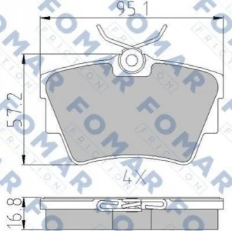 Колодки гальмівні дискові для FOMAR FO 920281 фото товару