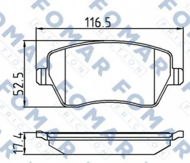 Колодки гальмівні дискові для Nissan, Renault, BMW, Lancia, Mercedes FOMAR FO 921181 фото товару