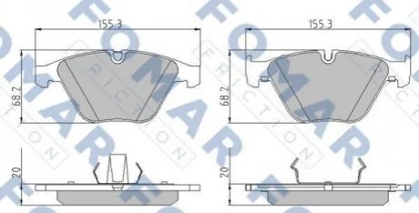 Колодки гальмівні дискові для FOMAR FO 922681 фото товару