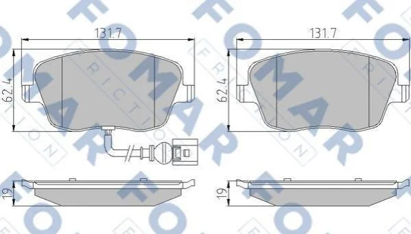 <strong>Колодки гальмівні дискові FOMAR FO 922881 (фото 1)</strong>