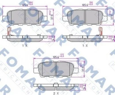 Колодки гальмівні дискові для Nissan, Infiniti FOMAR FO 923981 фото товару