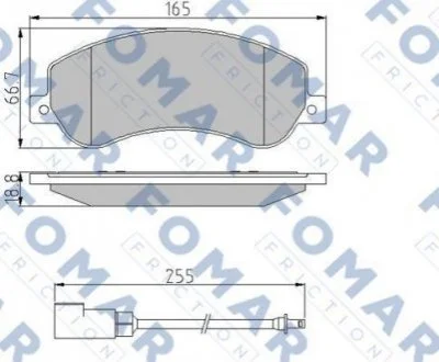 Колодки гальмівні дискові для FOMAR FO 925081 фото товару