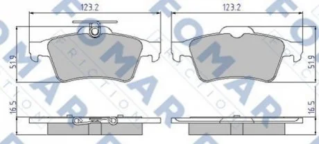 Колодки гальмівні дискові для FOMAR FO 926381 фото товару