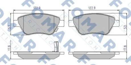 Колодки гальмівні дискові для Opel, Alfa Romeo, Vauxhall, Fiat, Suzuki FOMAR FO 928181 фото товару