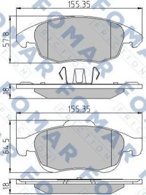 <strong>Колодки гальмівні дискові FOMAR FO 929981 (фото 1)</strong>