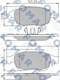 Колодки гальмівні дискові для FOMAR FO 929981 фото товару