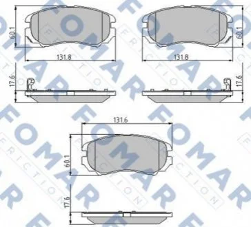 Колодки гальмівні дискові для FOMAR FO 932381 фото товару
