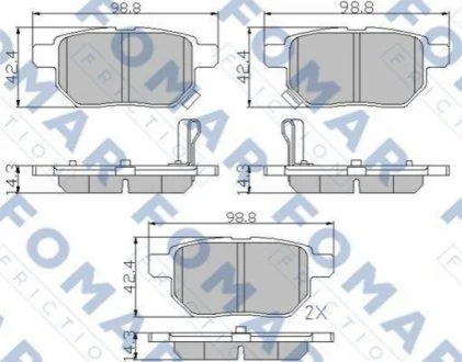 Колодки гальмівні дискові для FOMAR FO 933481 фото товару